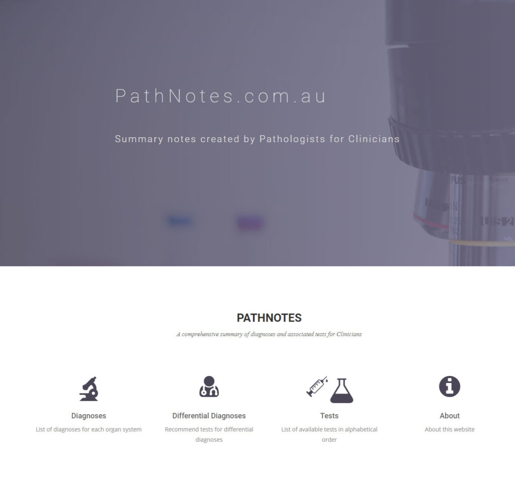 Path Notes Pathology Database